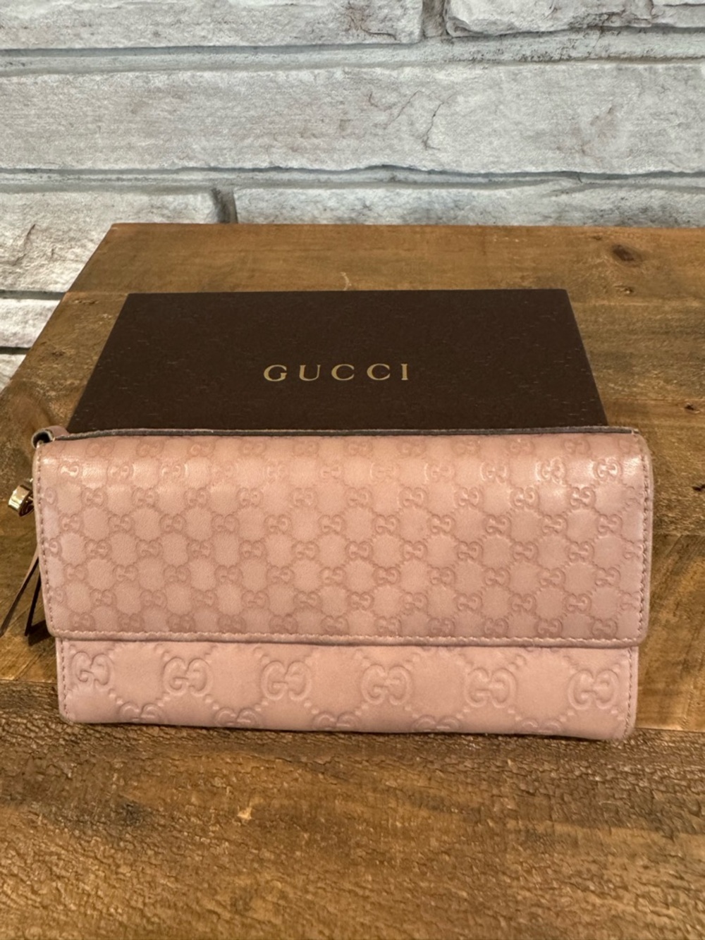 Gucci Pink Embossed Wallet